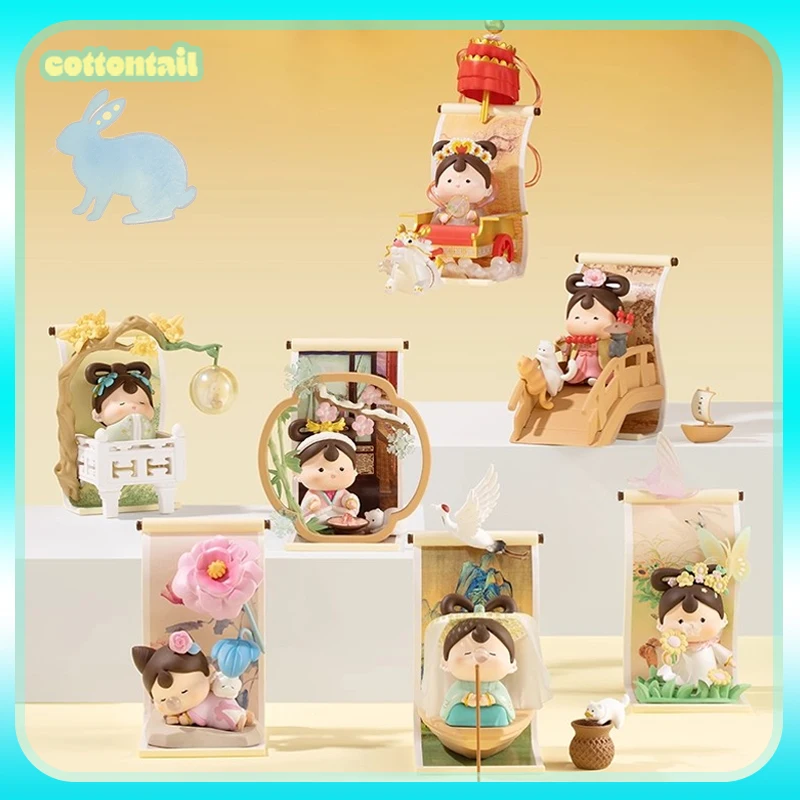 

Original Palace Museum Creative Industries Series Famous Paintings Blind Box Desktop Ornament Cute Figure Girl Birthday Gift