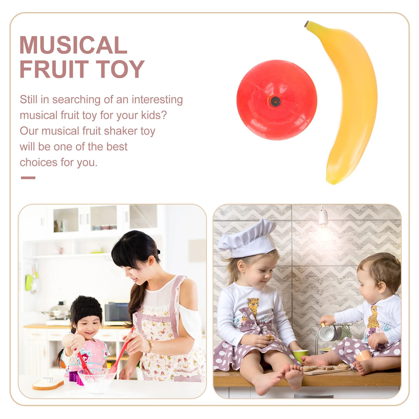 2 Stuks Muzikale Fruit Shakers Percussie-instrument Vroeg Educatief voor Ritme Training Hand Hersenen Coördinatie Lichtgewicht