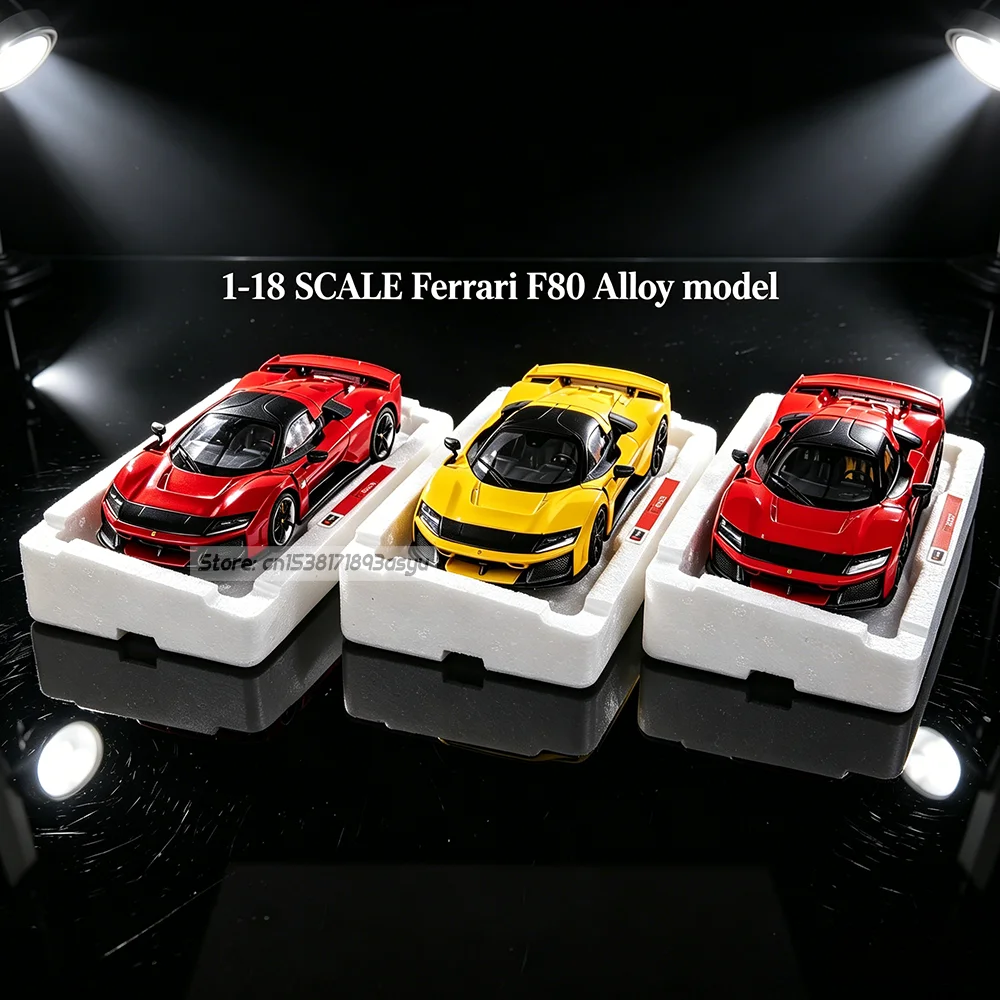 

Bburago 1:18 Scale Three color options 2024 Ferrari F80 alloy car model Exquisite die-casting toys supercar Model Collector