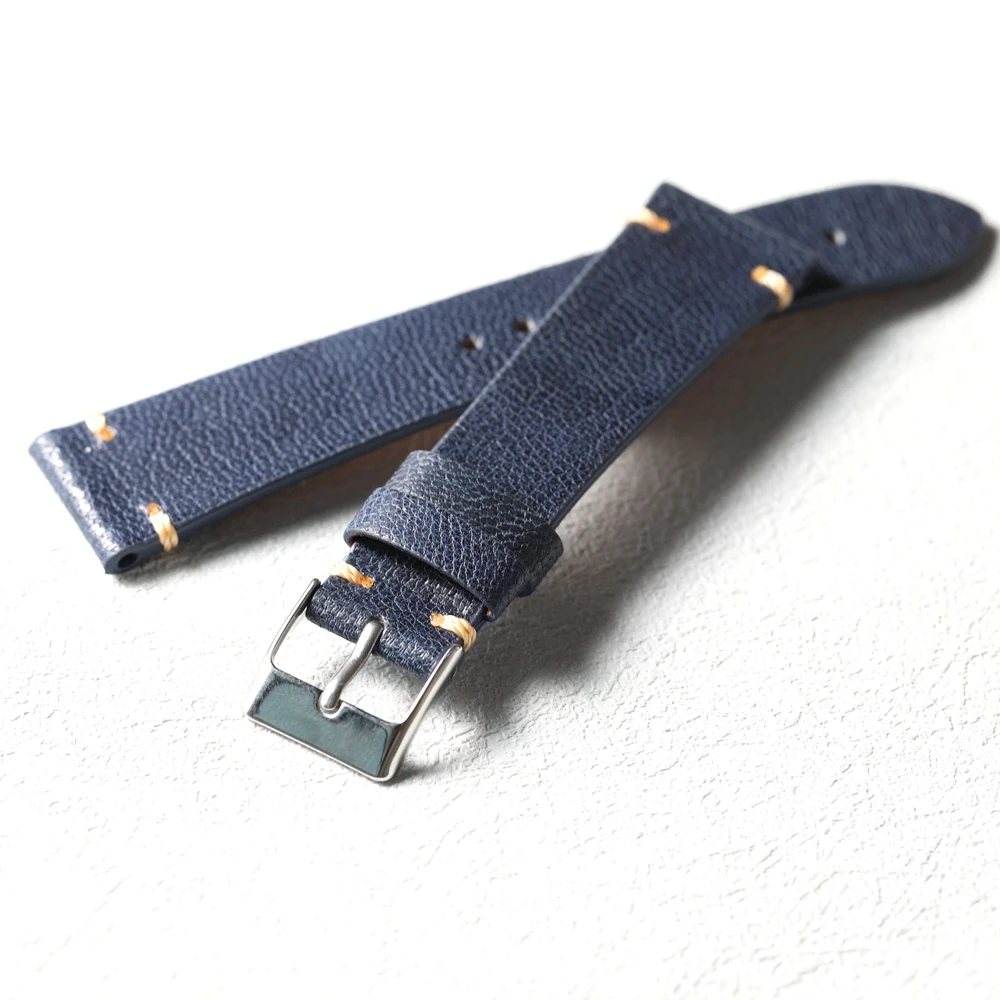 Handmade High-end Blue Sheepskin Strap, 18 19 20 21 22MM French Sheepskin Genuine Leather Soft and Ultra-thin Bracelet