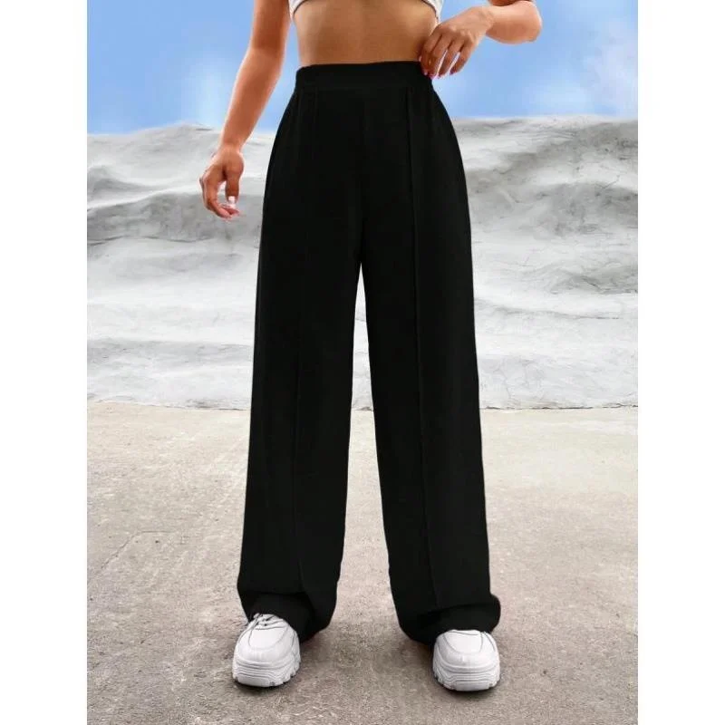 

Pure Color Bla Wide Leg Pants U2448 New Sle Ci Walk Vintage Sle Nine Points Length Trousers for Men