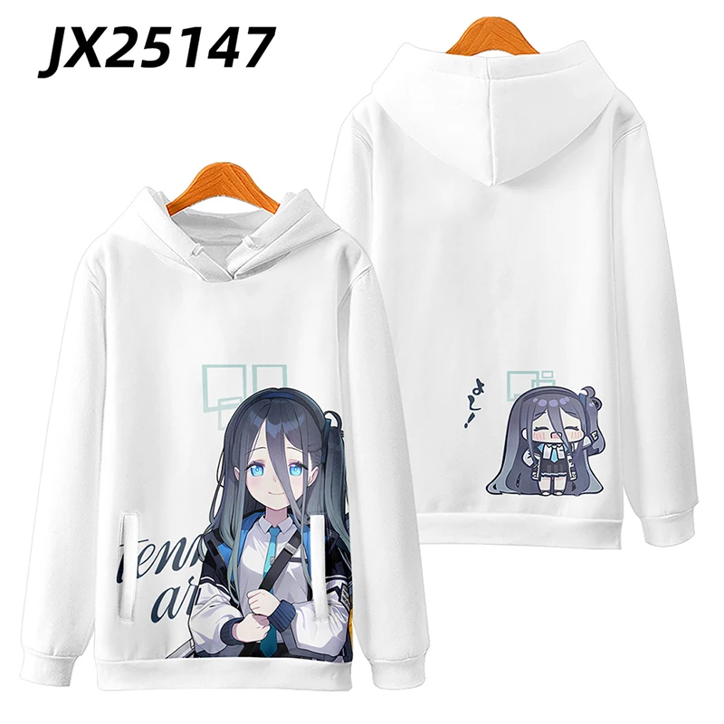 Anime Azul Arquivo Engraçado Hoodie, Hip Hop Graphic Moletons, Unisex Streetwear, Harajuku Agasalho, Roupas de grandes dimensões, 2024