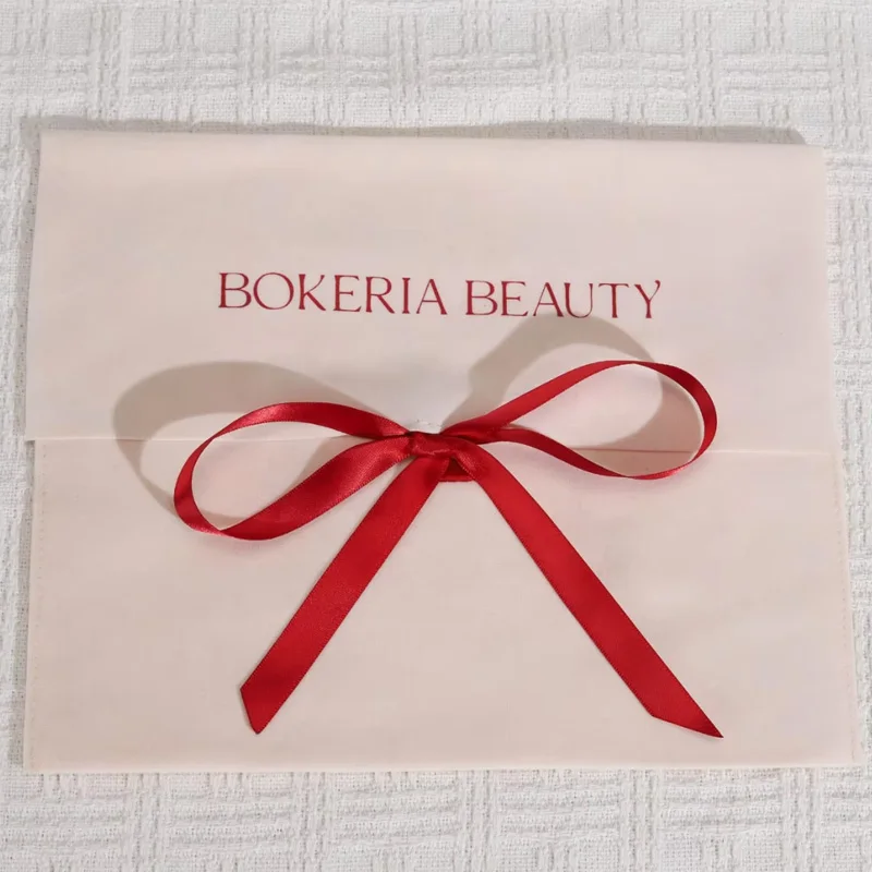 White Velvet Envelope Bag for Jewelry Makeup