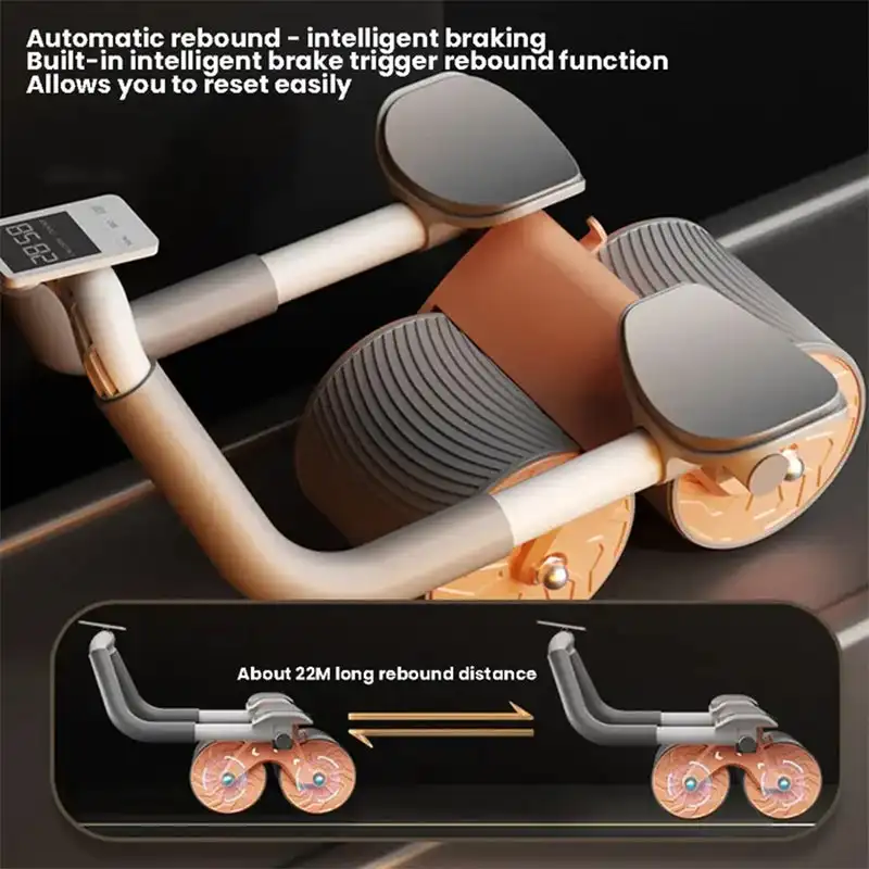 Automatic Rebound Ab Abdominal Exercise Roller With Elbow Support And Timer Wheel Core Exercise Equipment For Home Workout