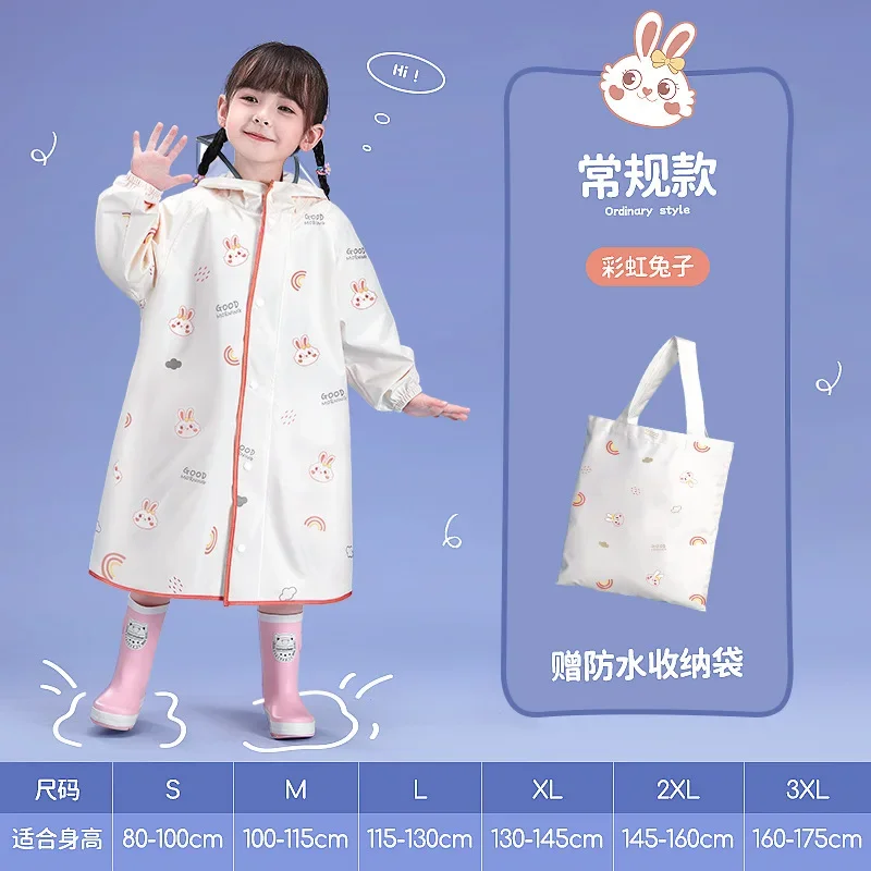 EVA Children Raincoats Raincoat Thickened Waterproof EVA Rain Coat Kids Clear Transparent Tour Waterproof Rainwear Suit