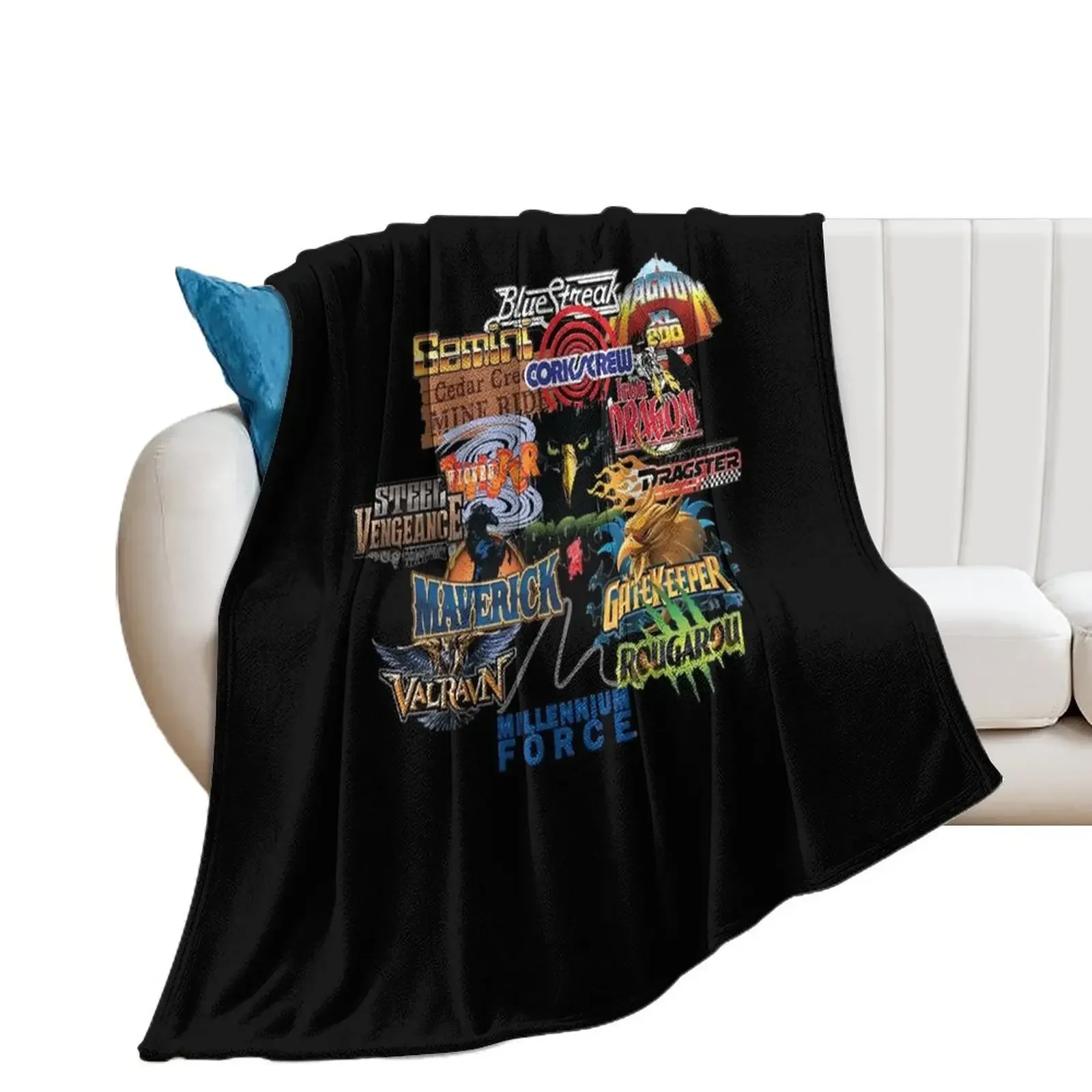 

Cedar Point Roller Coaster Designer Classic T-Shirt Throw Blanket Kid'S Warm Tourist Soft Plaid Blankets