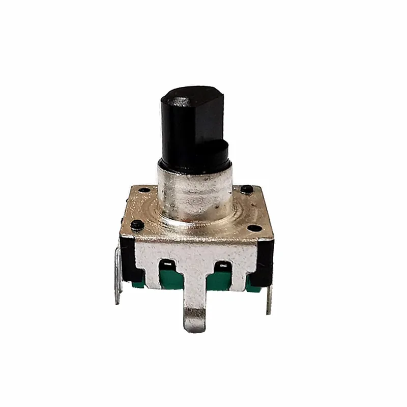 10pcs360 Degree EC12 Rotary Encoder RE12 Audio Encoder Coding 5Pin 24 Position With Push Button Switch Handle 12mm Half Shaft