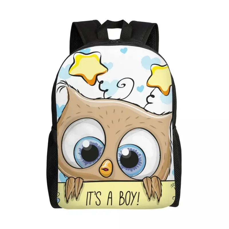 

Kawaii Cartoon Owl Boy Backpacks for Men Women Waterproof College School Animal Bag Print Bookbags