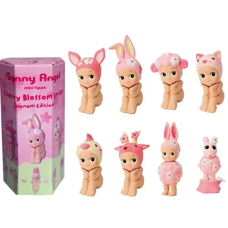 Caja misteriosa de 1-12 figuras coleccionables de la serie Flor de Cerezo, mini figuras para decoración de teléfono, mesa, regalo de Navidad.