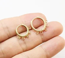 10pcs Brass Ear Hoops, Leverback Earring with Loop, Earrings Making, #14 #16, Jewelry Supplies, 5 Loops -R266 R267