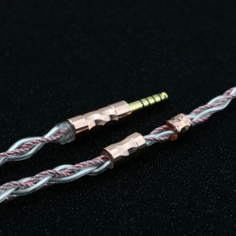 Imagem -03 - Xinhs-copper Hifi Earphone Upgrade Cabo 4-core Graphene Mixed Ouro e Prata Liga 2pin 3.5 mm mm mm 4.4 mm