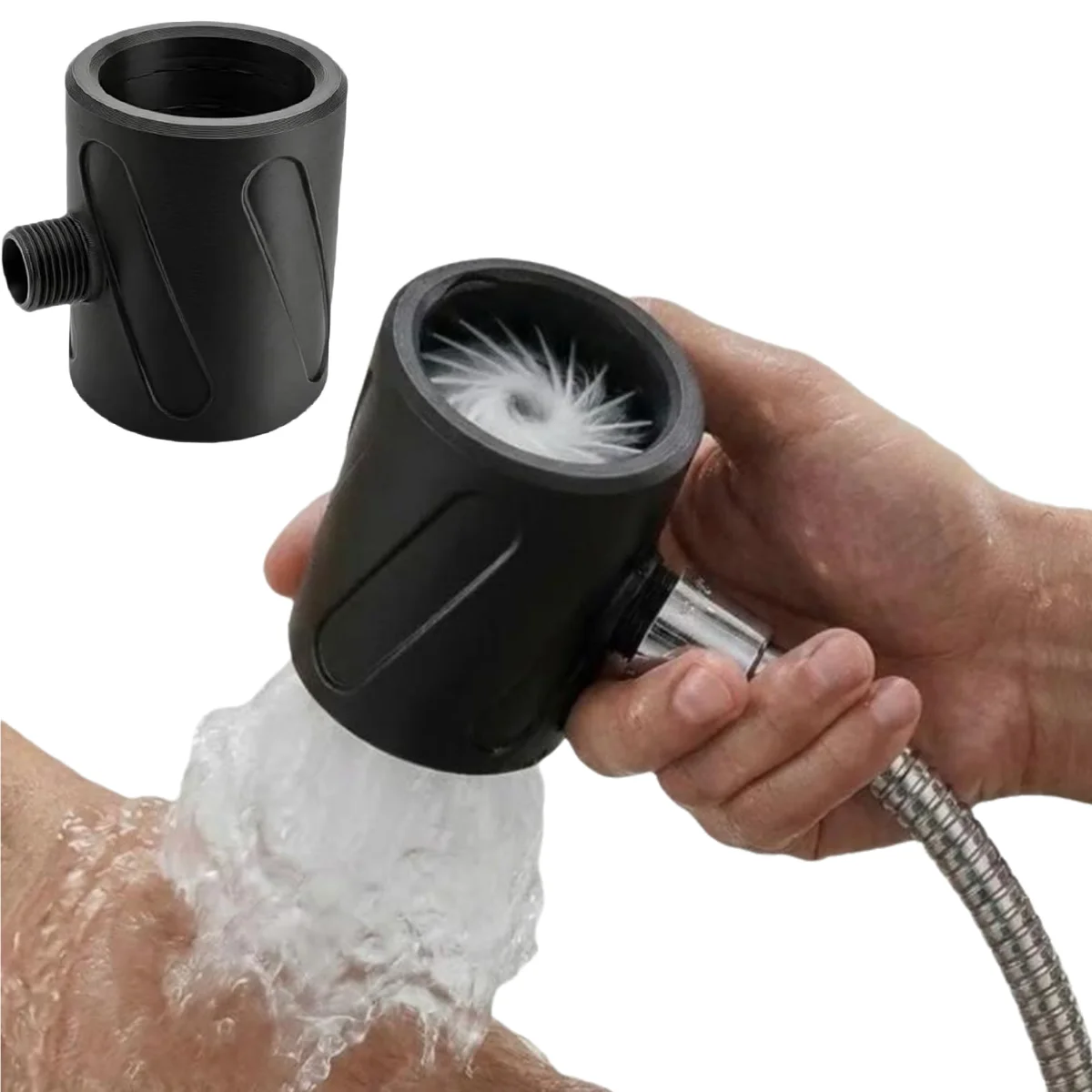 

1PC 3D Printed Handheld Shower Head for Men High Pressure Spiral Nozzle Circular Massage Flushing Shower Head Accessories