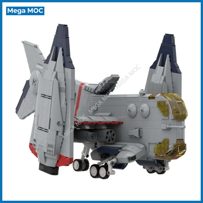 YAGR-3B Simulated Dual Cabin Tilt Engine VTOL MOC Building Blocks Close Air Strike Fighter Puzzle Bricks Toy For Fans