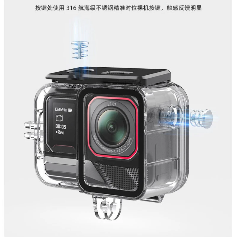 60M Dive Case Waterproof Housing For Insta360 Ace Pro 2 Protective Cover Shell For Insta360 Ace Pro 2 Sports Camera Accessorie