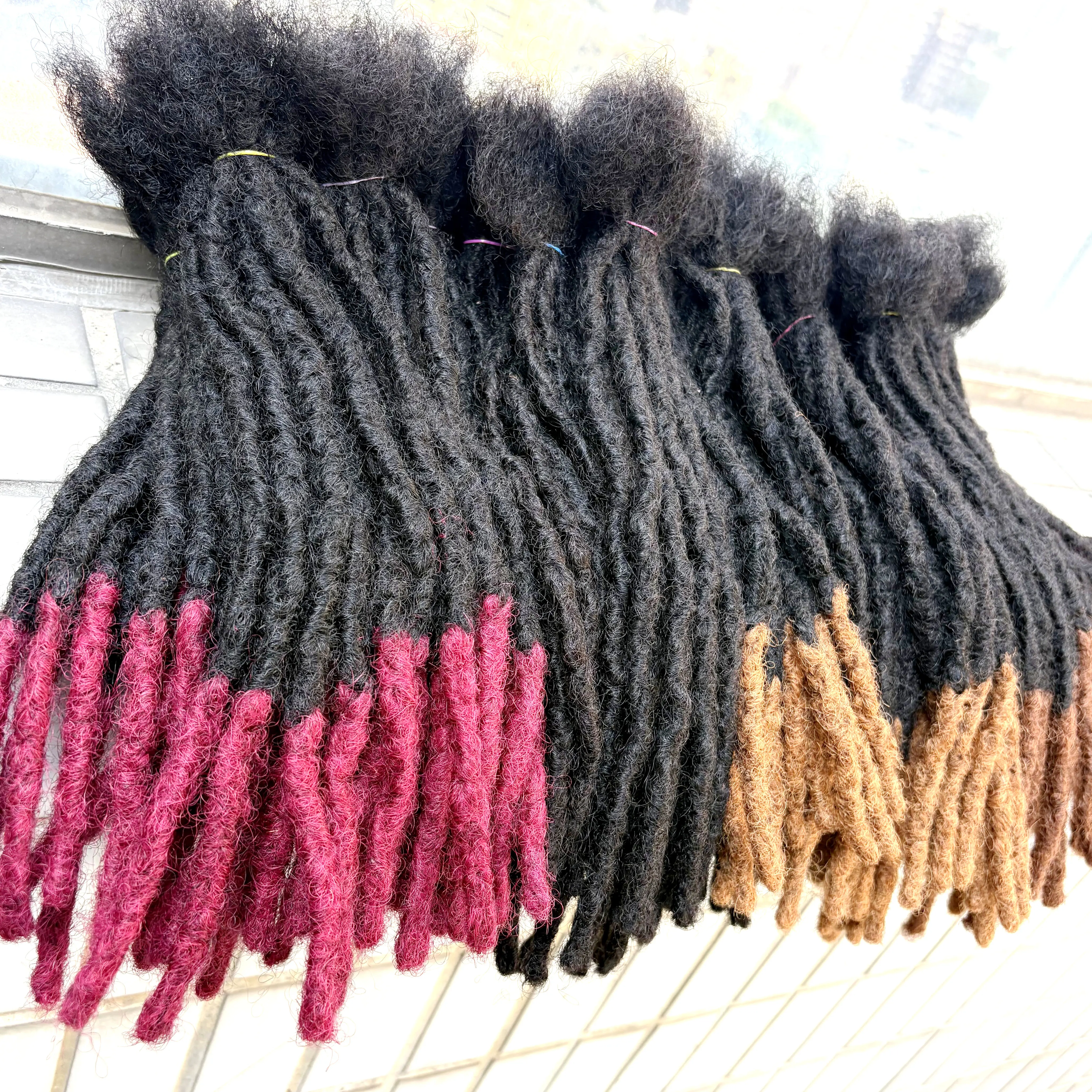 10inch Colored Handmade 0.6cm Inter Loc Extension Human Hair 100% Human Hair Loc Dreadlock Extensions for Women Men Kids