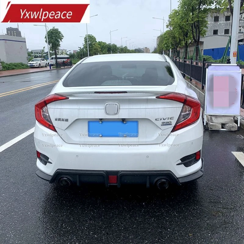 For Honda Civic 10th Generation Sedan 2016 2017 2018 2019 Car Rear Wing Trim MC Style ABS Material Rear Trunk Lid Spoiler