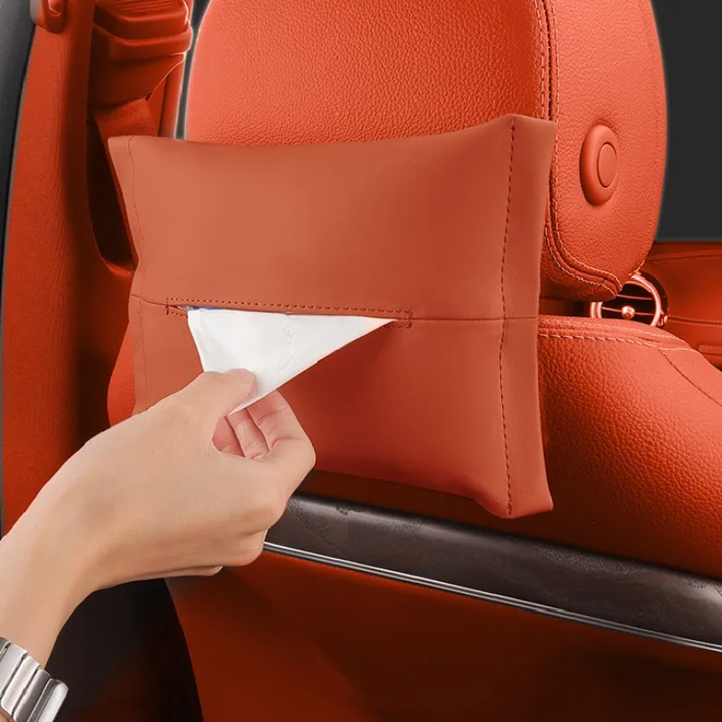 

For XPENG MONA M03 2024 2025 Car Tissue Holder Back Seat/Arm With Fix Strap Tissue Box Sun Visor Tissue Storage Case Accessories