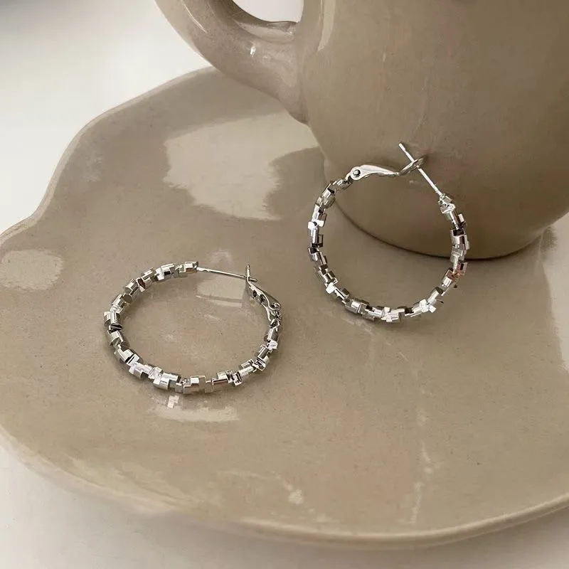 الأقراط الفضية المكسورة للنساء ، الأقراط المتخصصة الراقية ، الرياح الباردة