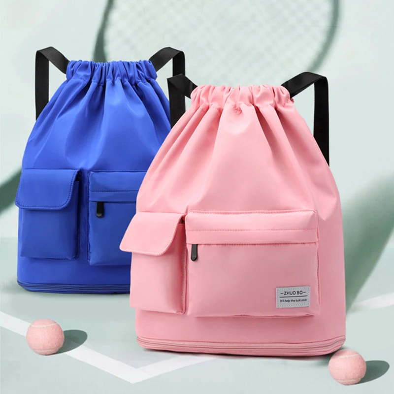 

Travel Gym Sports Drawstring Backpack Women Men Foldable Dry Wet Separation Swimming Yoga Basketball Fitness Casual Shoulder Bag