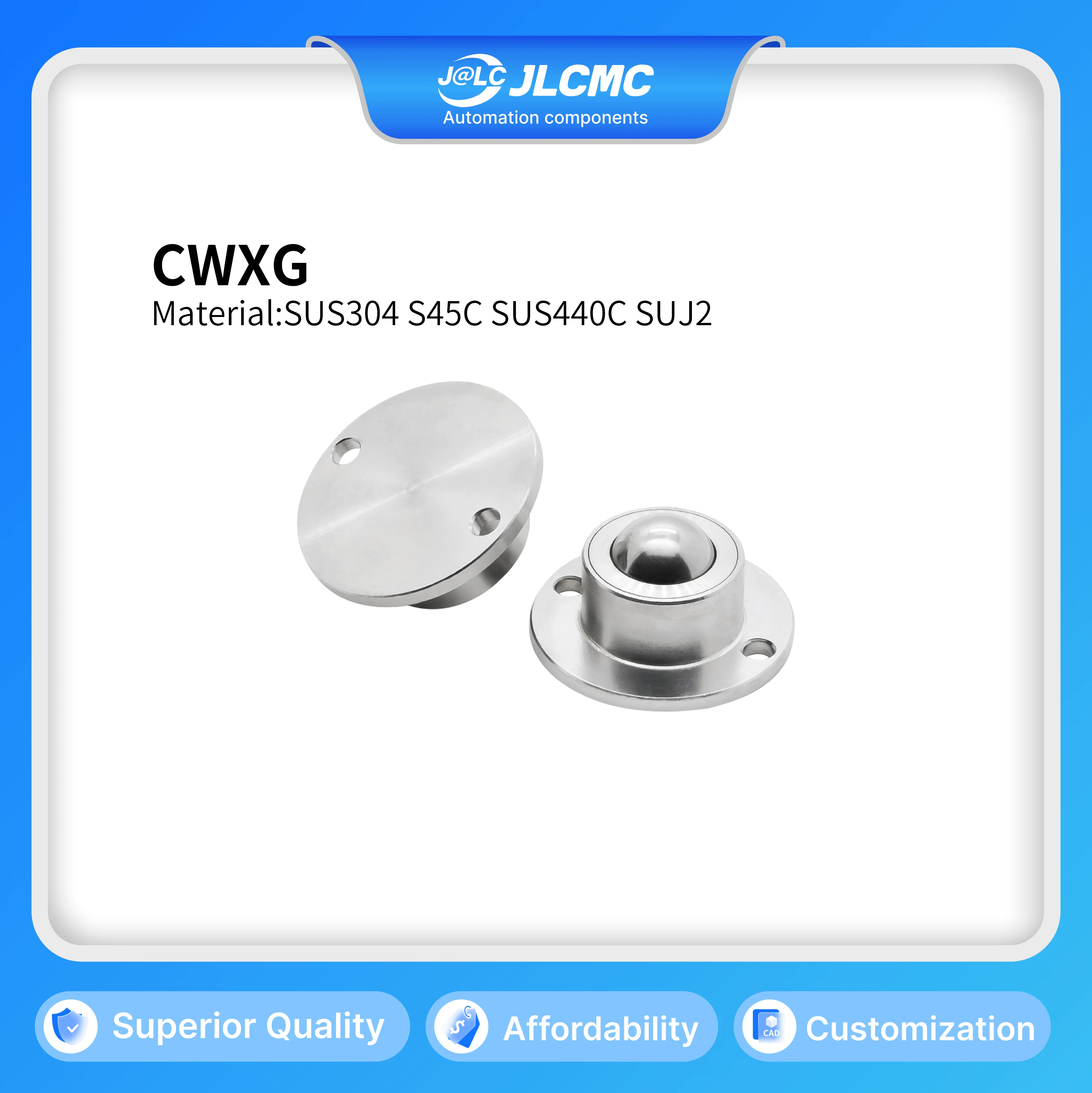 

1pcs Stainless Steel Transfer Ball Flange Type Turned Style Ball Dia27-48mm Heavy Duty for Conveyor Machinery Furniture DIY