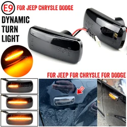2xDynamic LED Side Marker Light Turn Signal Lamp For Jeep Compass Patriot Dodge Nitro Journey Acenger Fiat Freemont Chrysler 300