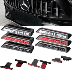 3D ABS Car Emblem Front Grille Badge Decoration Sticker For Mercedes Benz AMG A B C D M S R G Class GLA GLB W124 W176 C260 C300