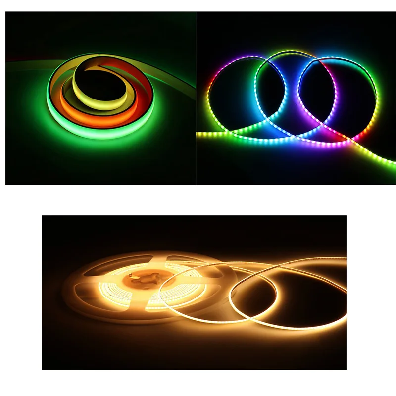 RGB Colorful COB LED Strip,WS2812B Control Chips,Cuttable And Programmable,Options For 1mOr5m LED Strip Length