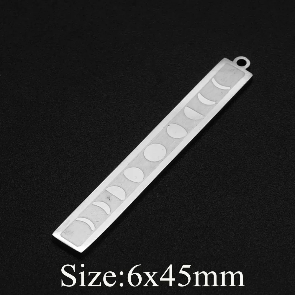 5pcs/lot 316 Stainless Steel Bar Solar Eclipse DIY Earring Charm Pendant Wholesale Jewelry Bracelet Making Finding Supplies