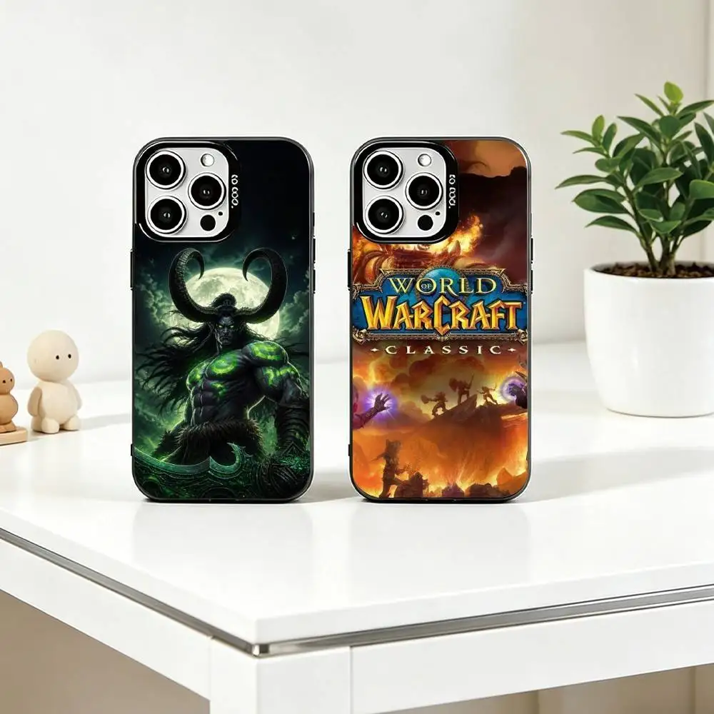 

G-Game World of Warcraft Phone Case For iPhone 17,16,15,14,13,12,11 Plus,Pro Max,XS,Colorful Silver Black Cover