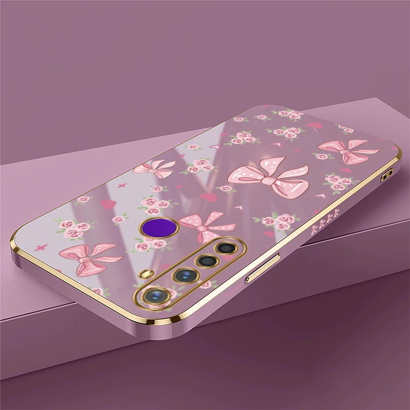 Silicone TPU Phone Case For OPPO Realme Q3 Pro Carnival Note 60 GT Master Neo 3 Pro X V25 V5 Q5 Q3i Flowers Bow Print Cover - view 2