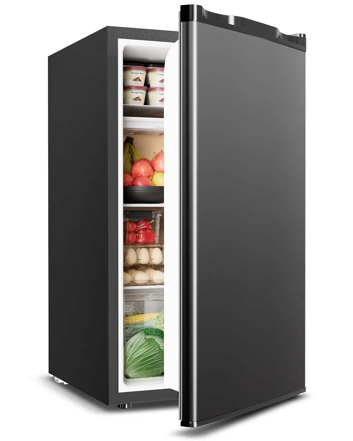 Mini-Kühlschrank mit Gefrierfach - 3,2 Kubikfuß Einzel-Tür-Mini-Kühlschrank mit Einstellbarem Thermostat, Kleiner Kühlschrank für, Individuell Anpassbar