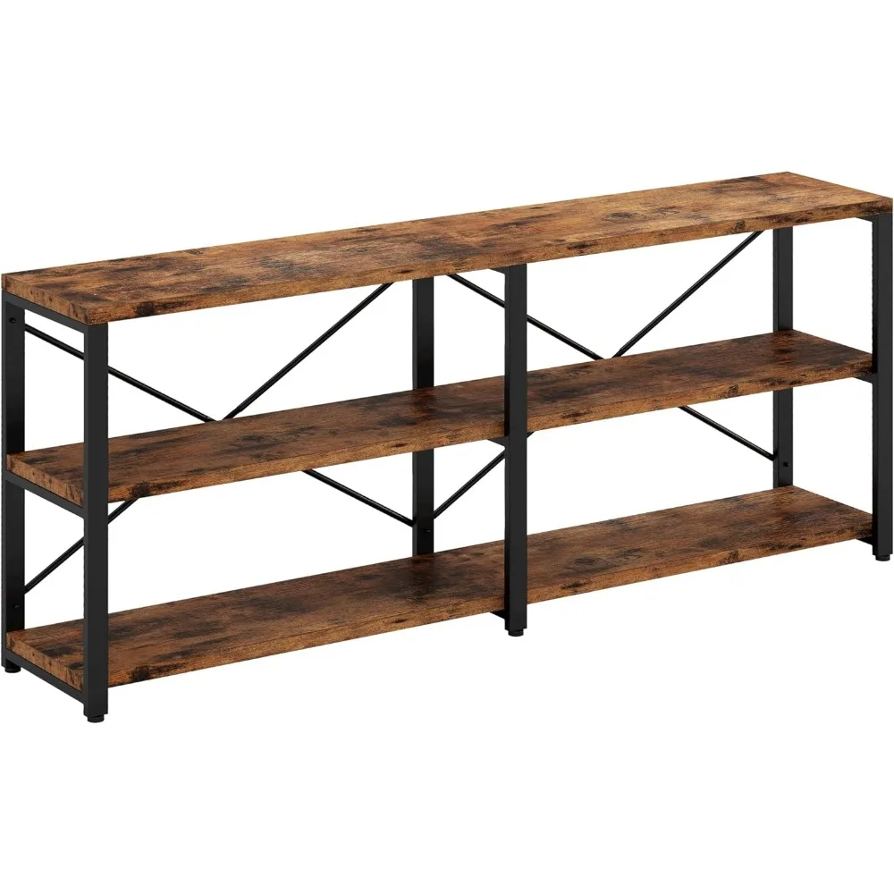 

Rustic Entryway Console Table, Long Hallway Table 70.8 in 3-Tier, TV Stand Entertainment Center Media Stand for Living Room, In