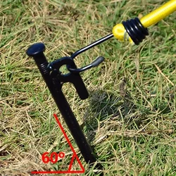 20/25/30/40cm Heavy Duty Black Steel Metal tent pegs Tent Beach Canopy Camping Stakes Peg With Rope Ground Nail camping stakes