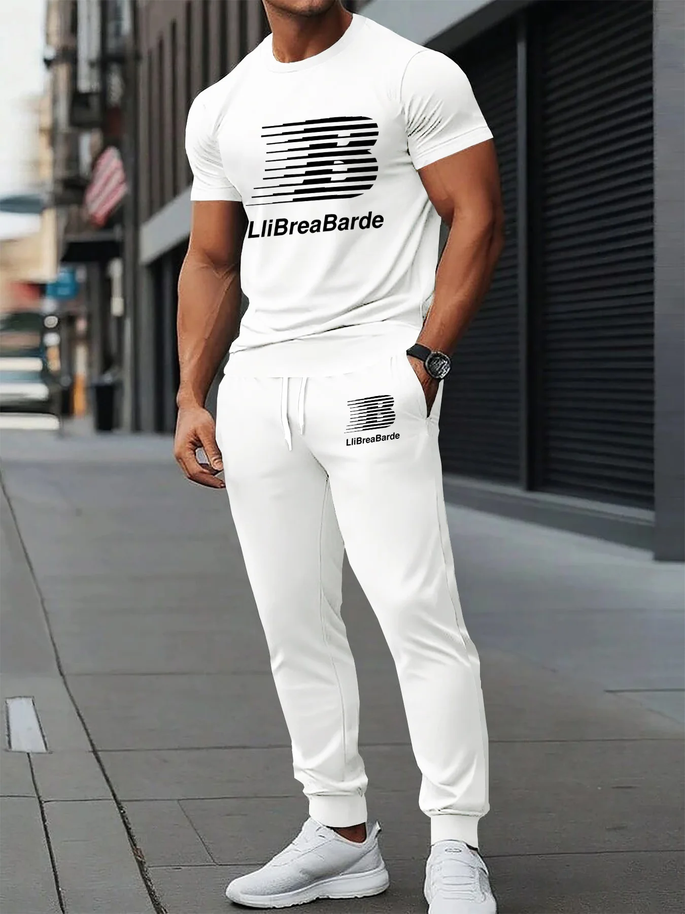 

2025 Summer New Street Sports Lightweight, Comfortable, Soft, casual and fashionable 3D letter printed breathable men's set