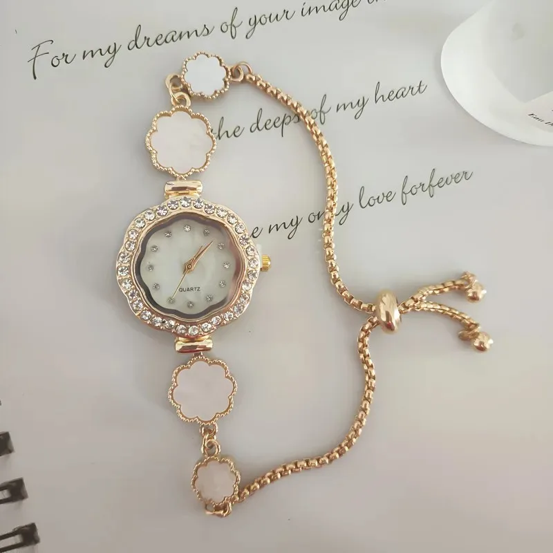 

Роскошные золотые женские часы 2025, простые кварцевые наручные часы, часы с маленьким циферблатом, браслет, женские часы, подарочные часы Relogio Feminino
