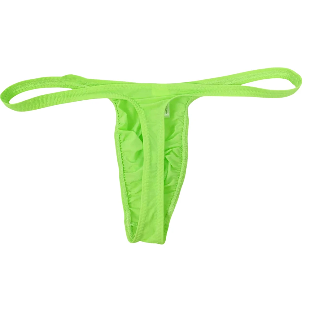 Men Sexy Briefs Ice Silk Underwear Sissy U Convex Pouch Panties Hombre Smooth Thongs G-String T-Back Breathable Underpants