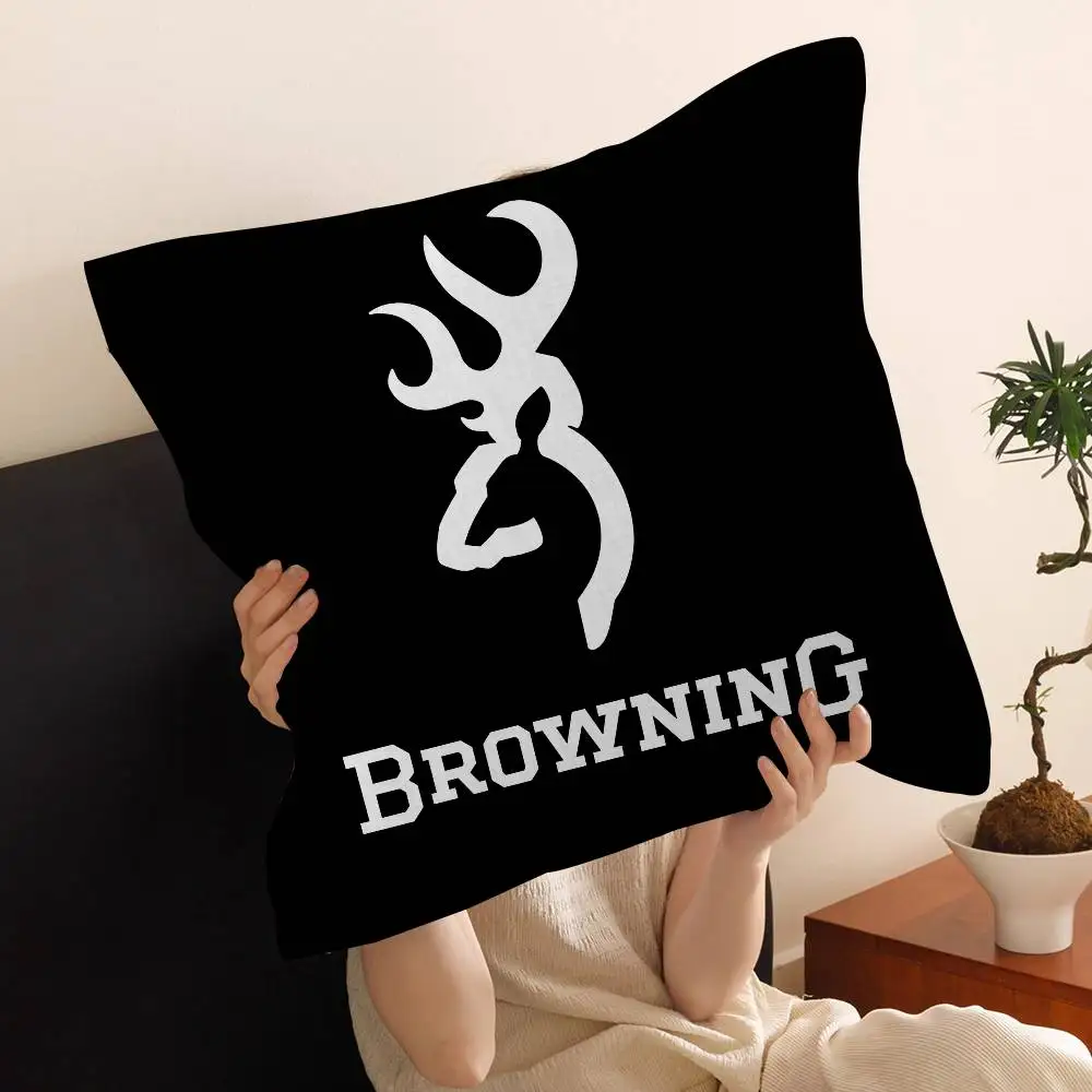 B-Brownings Logo Pillowcases Home Bedding Decorative Pillow Cover Wedding Super Soft Pillow Case