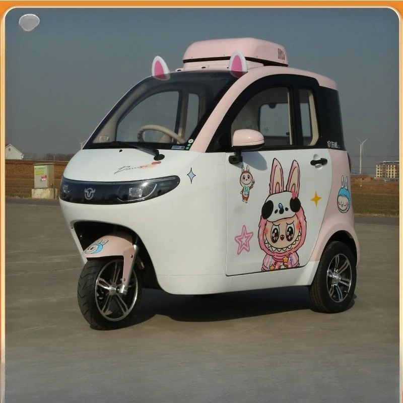 Electric tricycle with two doors and three seats can be licensed lithium battery new national standard fully enclosed to pick up