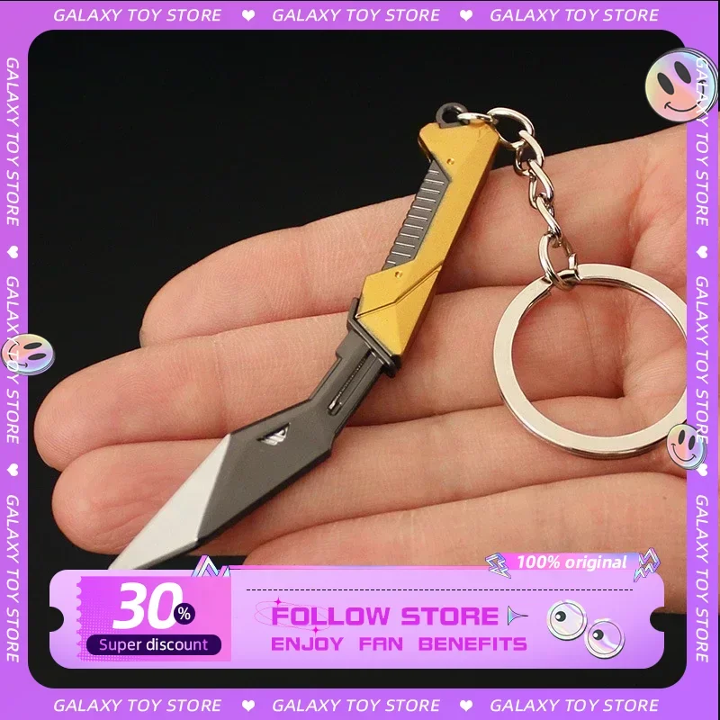 9cm Cute Valorant Agents Nepal Weapon Composite Knife Weapon Sword Game Peripheral Metal Mini Keychains Gifts Toys for Kids