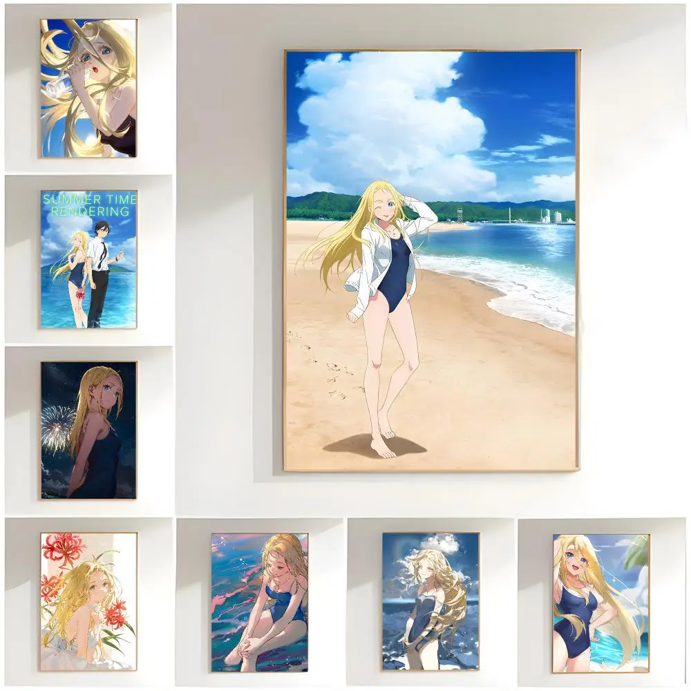 mystery anime s-Summer Time Rendering Poster Classic Wall Art  Home Decor  Peel and Stick Unframed