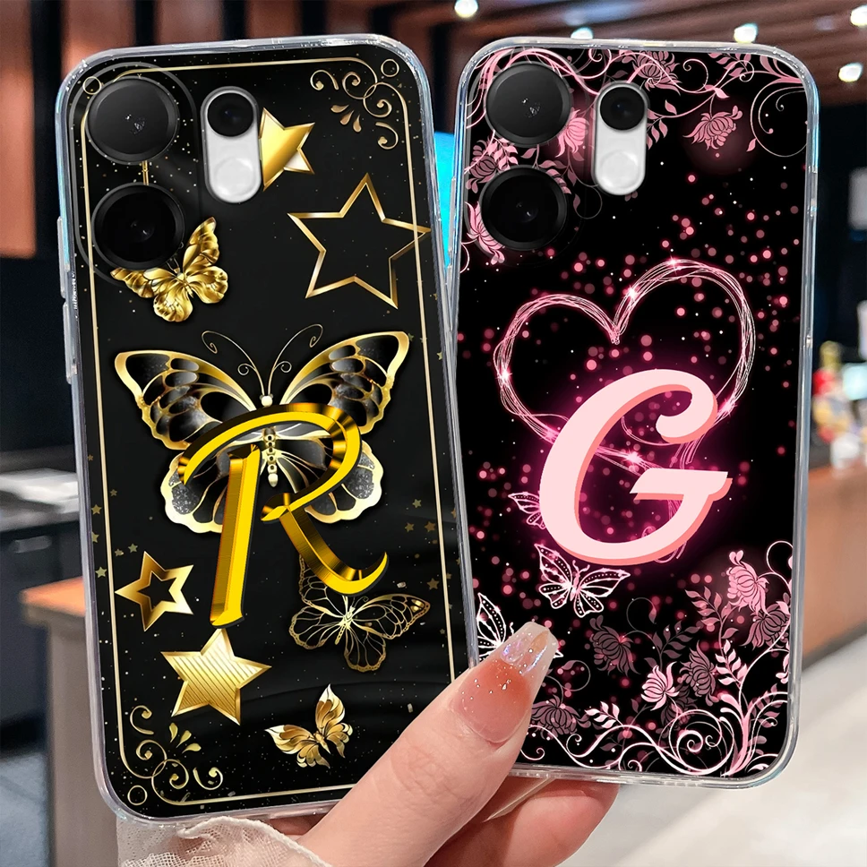 حافظة هاتف لهاتف Vivo V60 Lite 5G فريدة من نوعها بأحرف قلب الحب خفيفة الوزن وناعمة من مادة البولي يوريثان الحراري غلاف من السيليكون الشفاف لهاتف VivoV 60 مضاد للانزلاق Funda #2