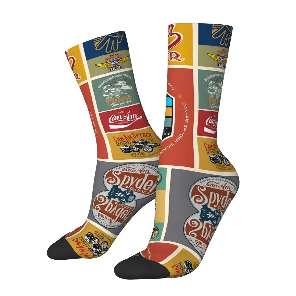 Funny Happy Spyder Men's Socks Vintage Harajuku Can Am Hip Hop Novelty Seamless Crew Crazy Sock Gift Printed