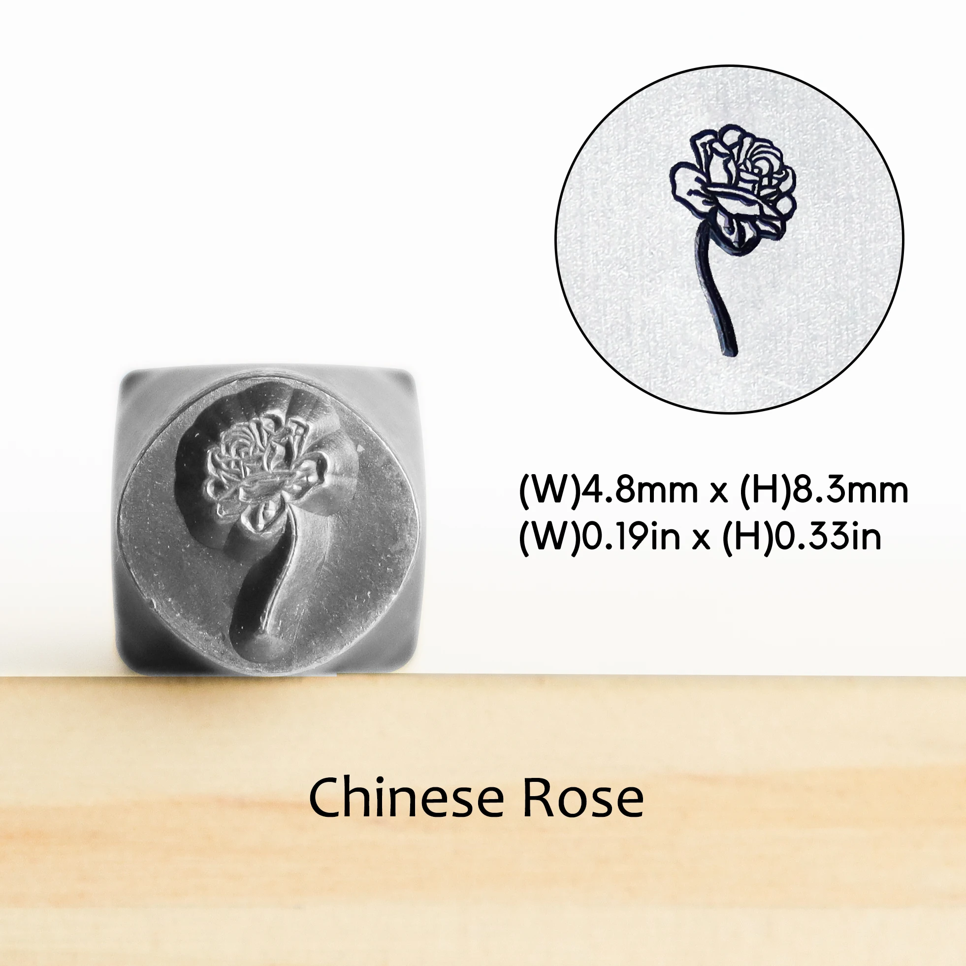 Metal stamps, metal design flower stamps, metal stamp jewelry, metal stamping tools (8.3MM)