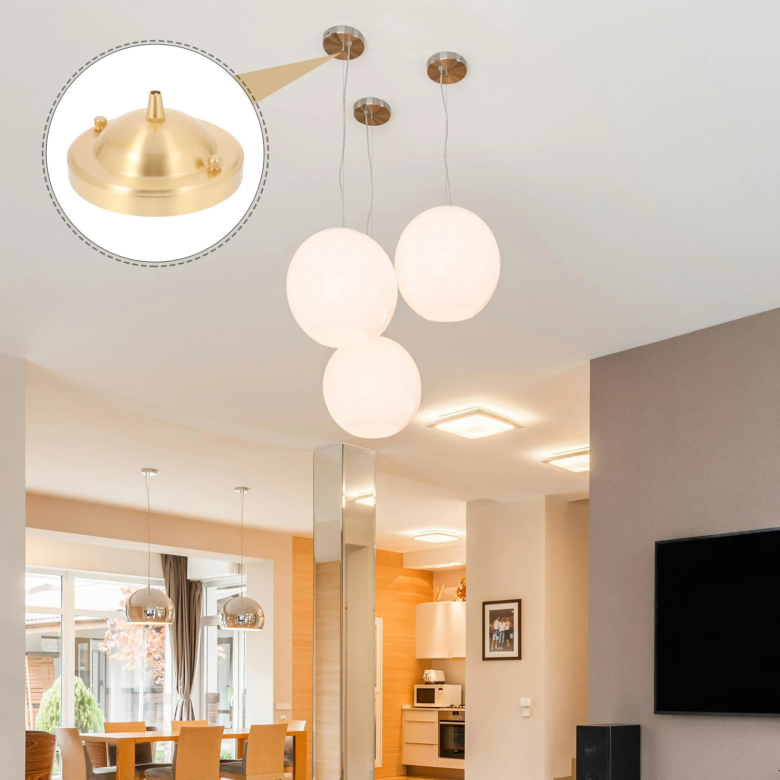 

1pc Copper Canopy Ceiling Plate Vintage Pendant Mounting Base For Living Room Bedroom Cafe Ceiling Light Parts Canopy Plate