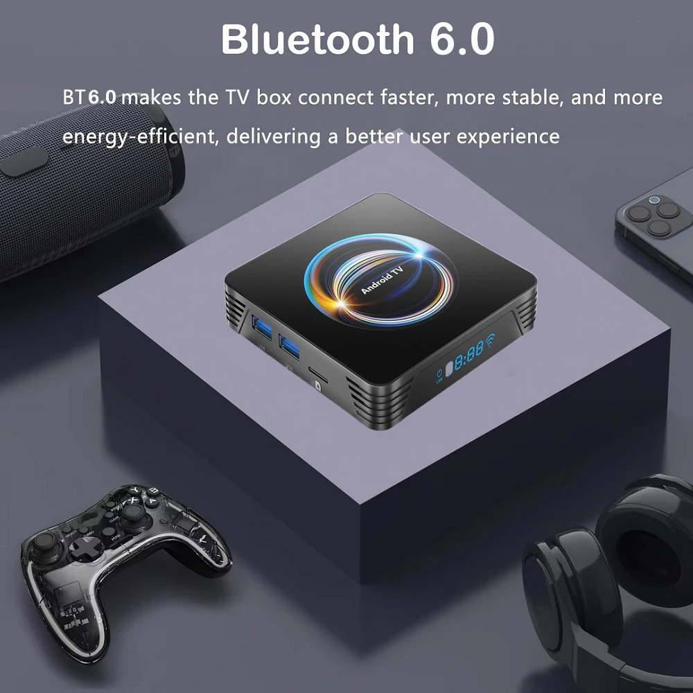 سريع جدًا X66 Android TV Box Android 16 8K Wifi6 RK3528 BT6.0 Dual Wifi 5G Wifi6 8GB 256GB 4K Netflix Media Player Set Top Box