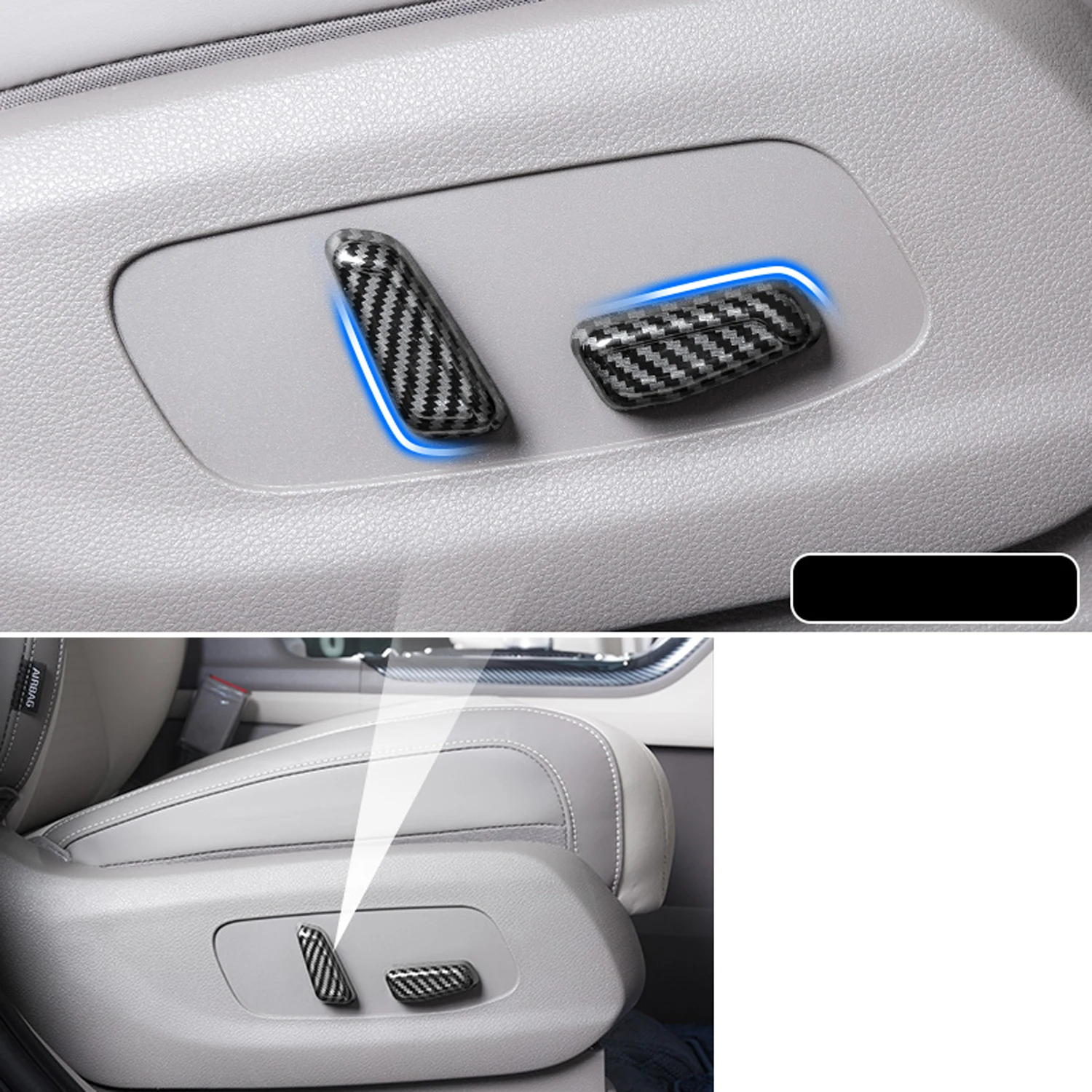 

For Kia Carnival Ka4 2021 2022 2023 Car Accessories Abs Plastic Seat Position Switch Button Adorn Trim 5pcs