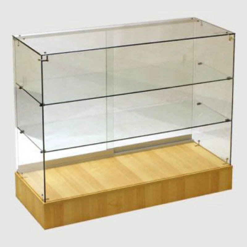 custom.KEWAY Custom Wooden  Glass Showcase Commercial Display Design  Full Glass Display Cabinet with Slatwall Back