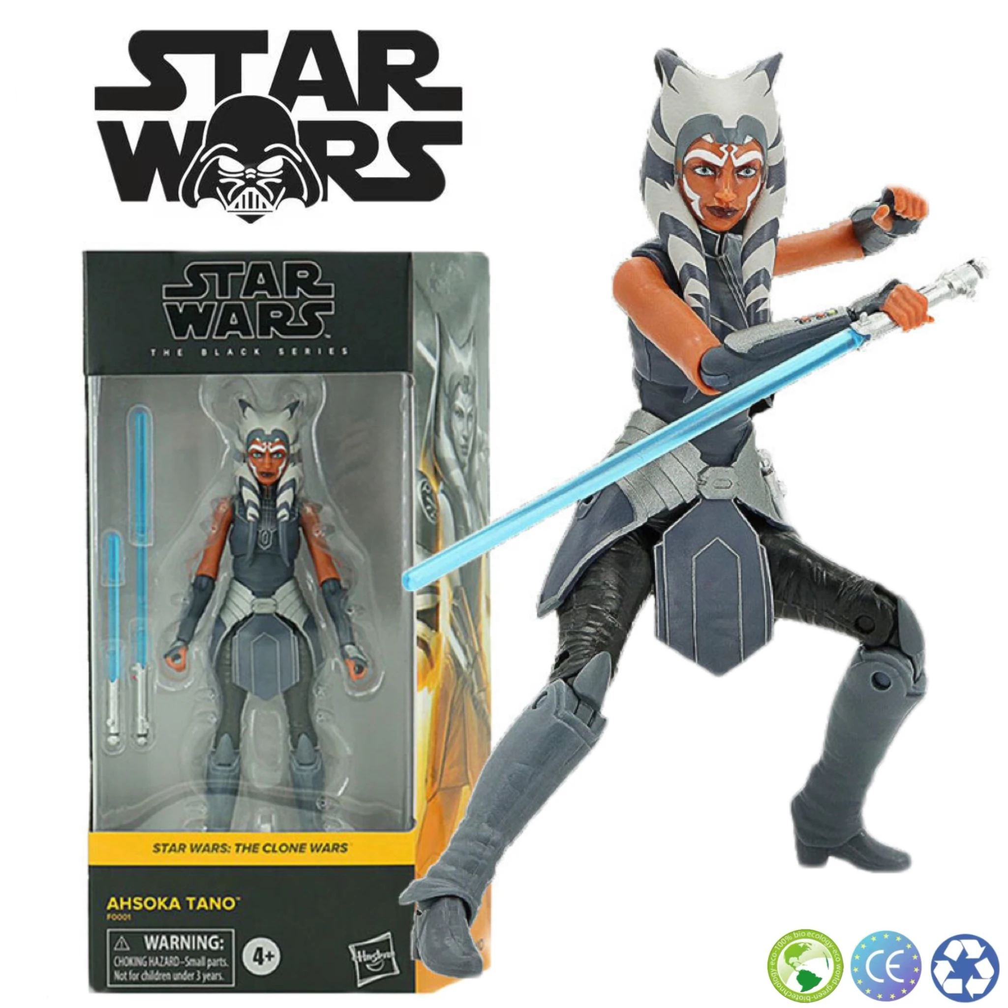 Ahsoka Tano Star Wars Action Figures Toys 6 Inch Movable Statue Model With Blue Lightsaber Collectible Ornaments Toys Gifts