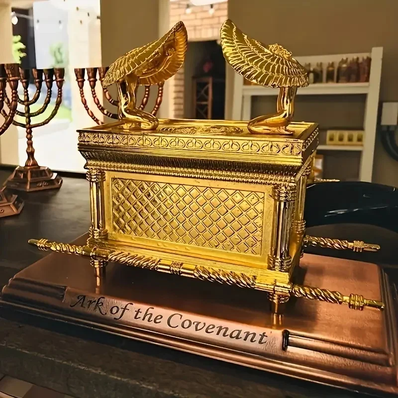 Statue Covenant Ark Gilded Copper Brackets Jerusalem Reproduction Jewish Statue Testimony Jewish Gift