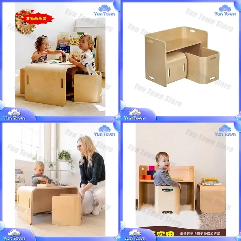 Children's Table and Chair Set for Kids Early Education Desk Writing Study Table for Toddlers Multifunctional Learning